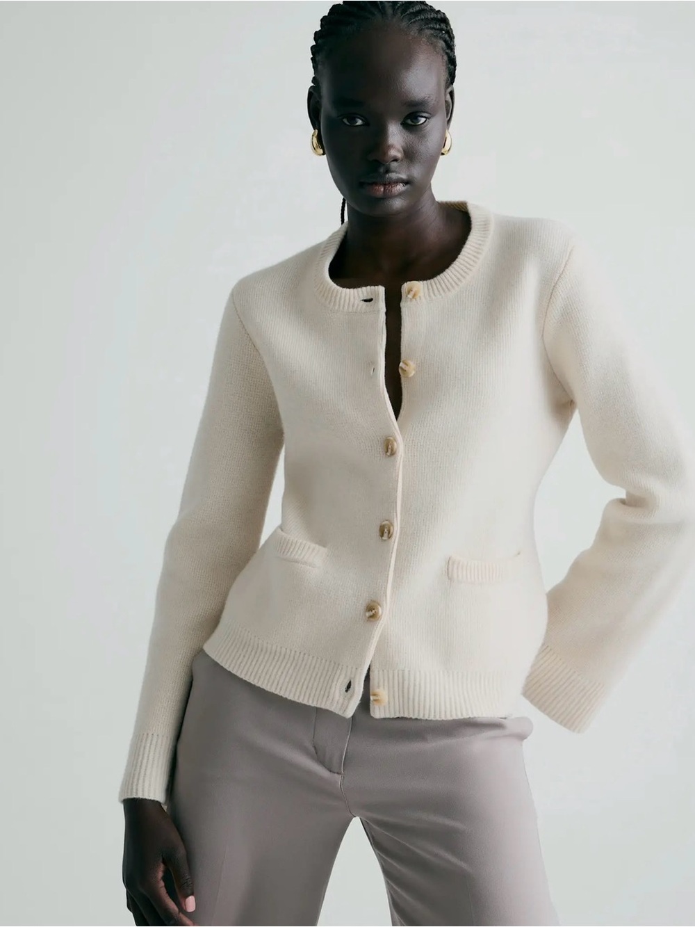 Quince Mongolian Cashmere Structured Cardigan - Picture 3 of 4